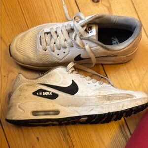 Nike Air Max White and Black Athletic Shoes
